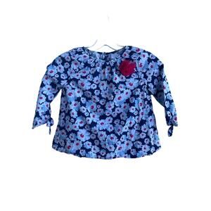 Crown & Ivy Kids  blue floral top 6 100% cotton